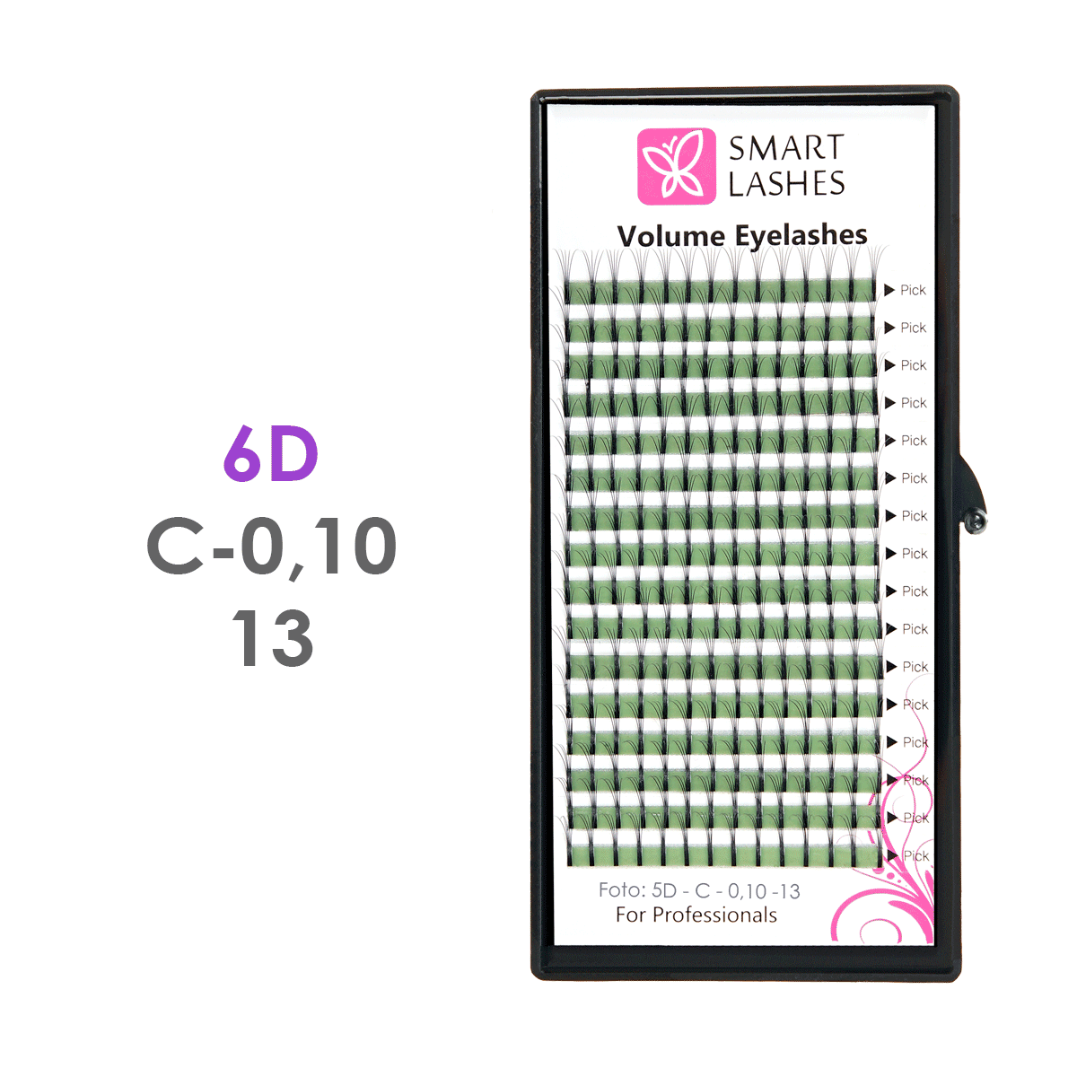 Volume Fans 6D - C - 0,10 mm x 13 mm - 16 linii | Smart Lashes