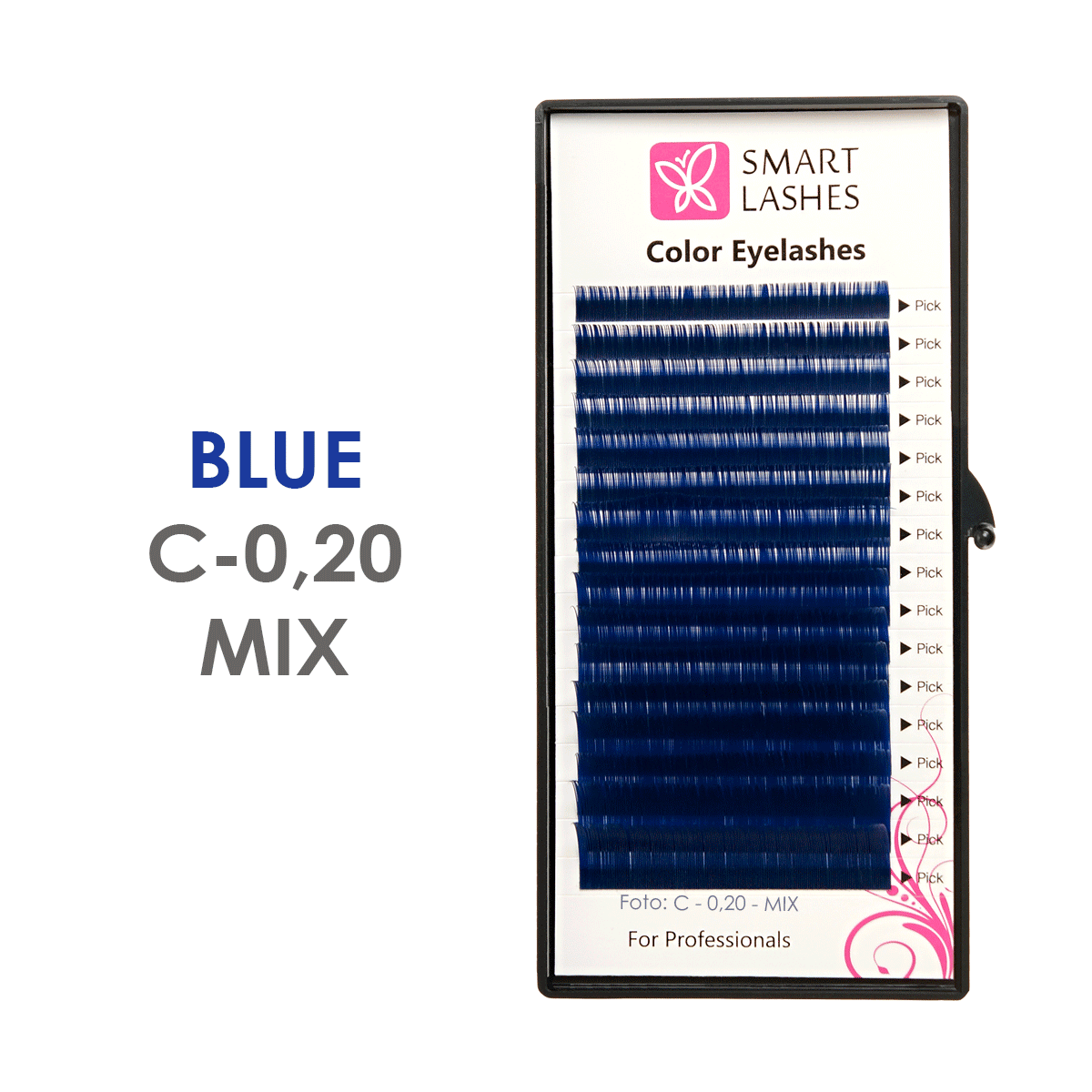 Gene albastre - C - 0,20 mm x 8 - 15 mm - 16 linii | Smart Lashes