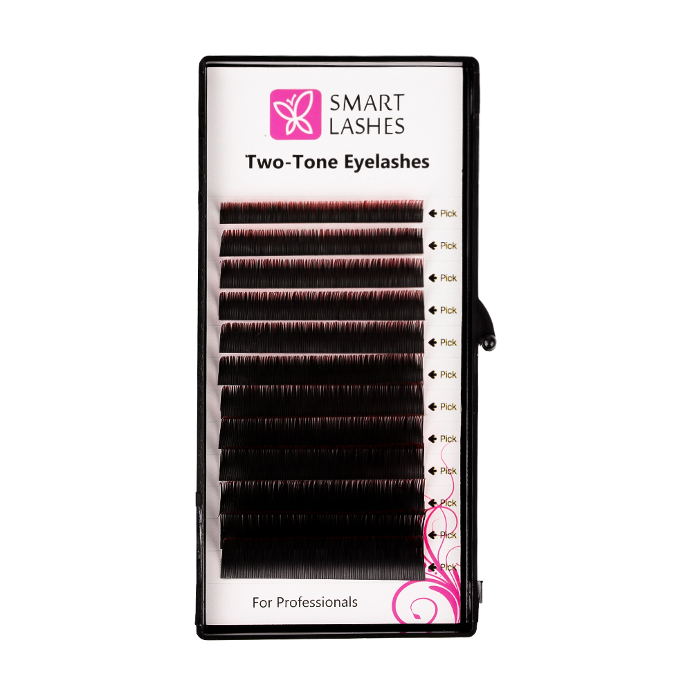Gene ombre - roșu și negru - C - 0,20 mm - MIX | Smart Lashes