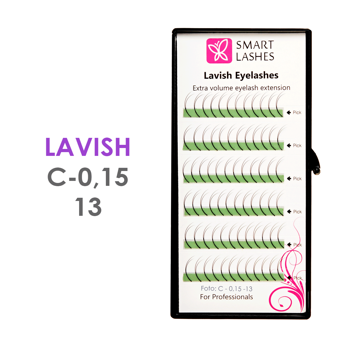 Gene duble - C - 0,15 mm x 13 mm - 6 linii | Smart Lashes
